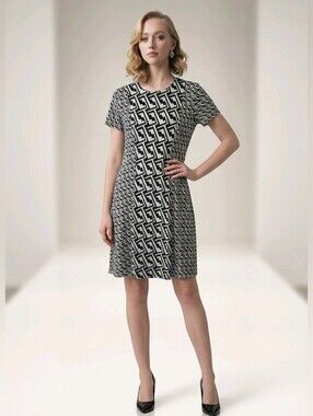 Black & White Geometric Dress EUC